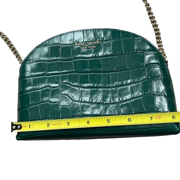 Kate Spade Spencer Croc Embossed Leather Crossbody Dark Green - Picture 12 of 12
